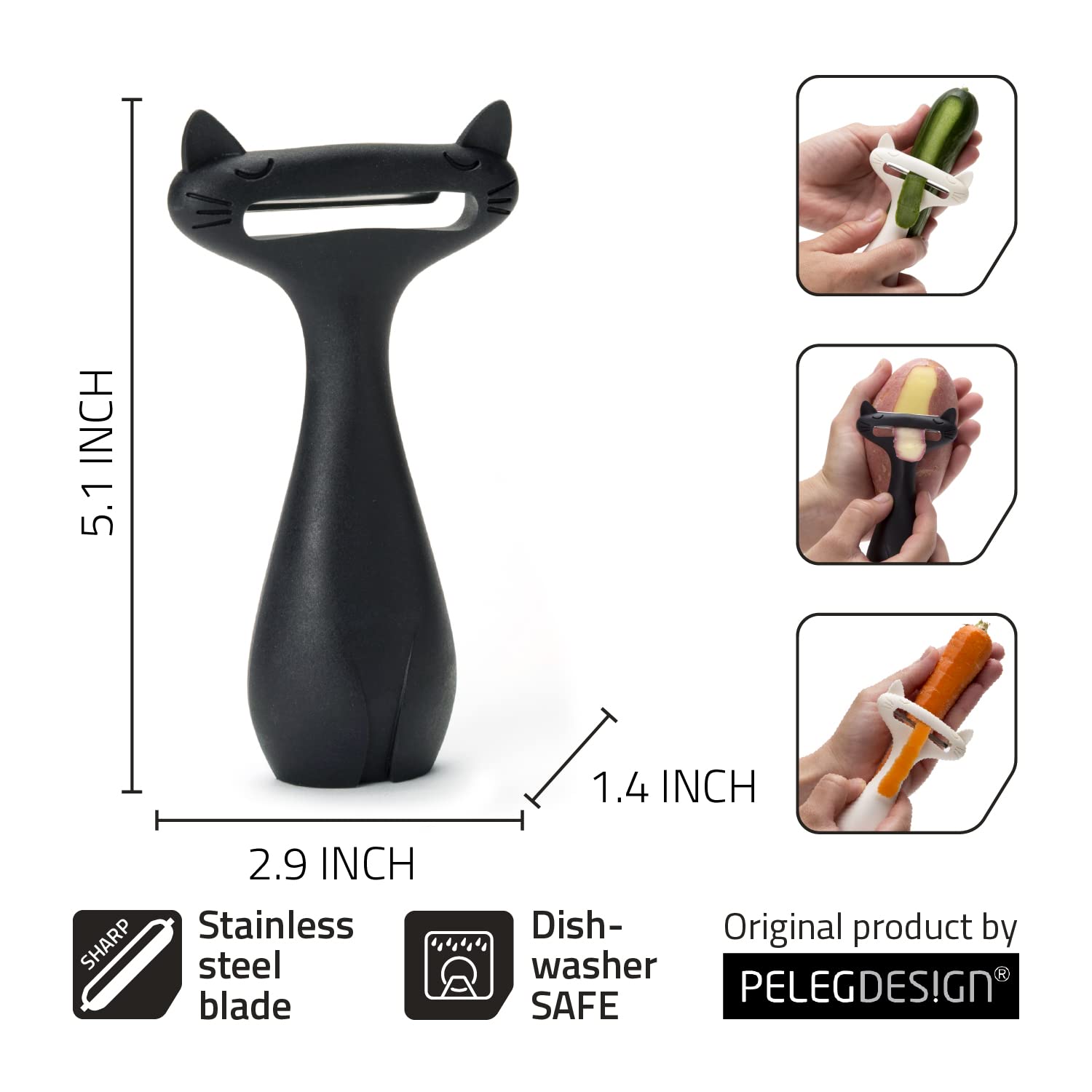 Peleg Design CatPeeler desk-ready utensil adds whimsy to kitchen or dining area.