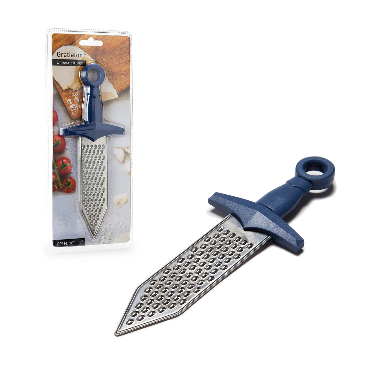 PELEG DESIGN Gradiator mini cheese grater with sword handle for precise grating.