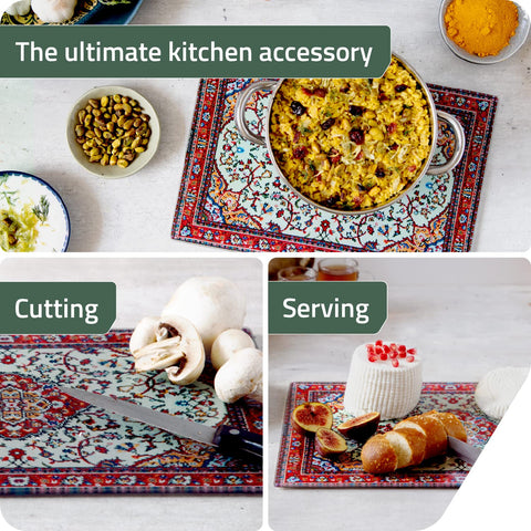 PELEG DESIGN Rugboard cutting board with vegetables highlights multi-use for chopping and serving.