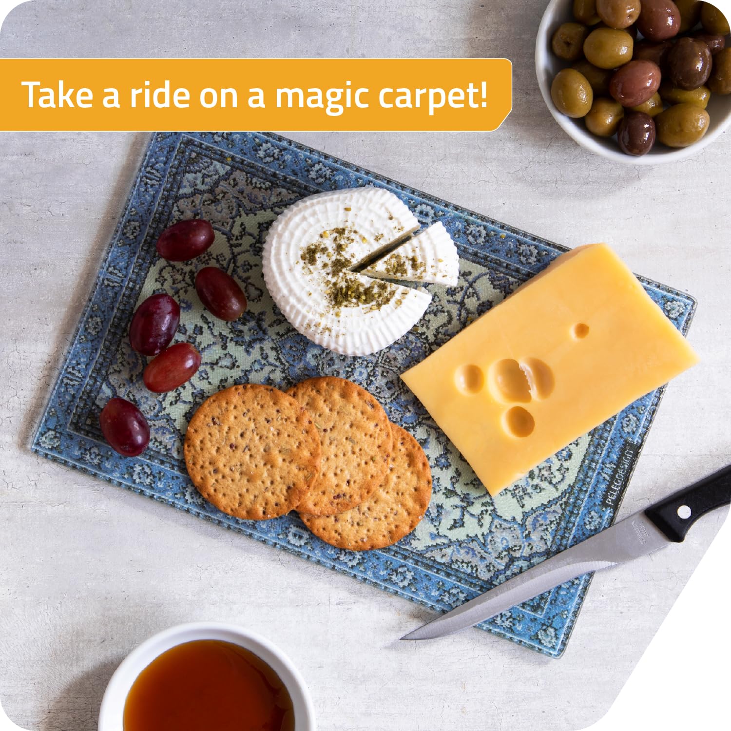 PELEG DESIGN Rugboard trivet for hot pots protects countertops while looking vibrant.