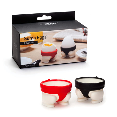 PELEG DESIGN Sumo Eggs red cup for playful breakfast serving.