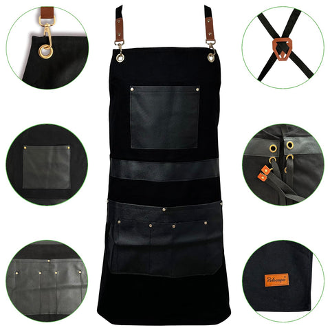 Pelocapa barber apron features durable metal hardware for reliable daily use