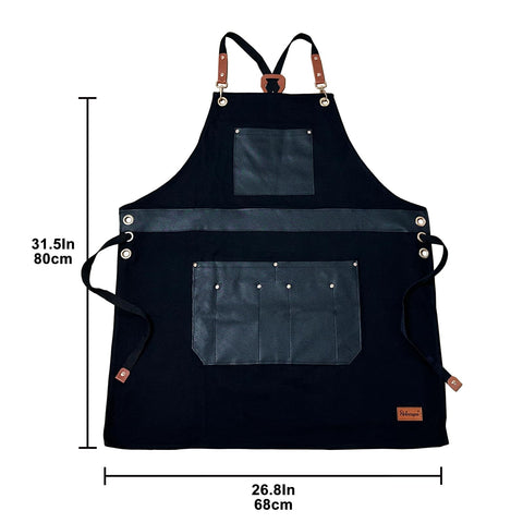 Pelocapa barber apron with six pockets keeps tools organized during cuts