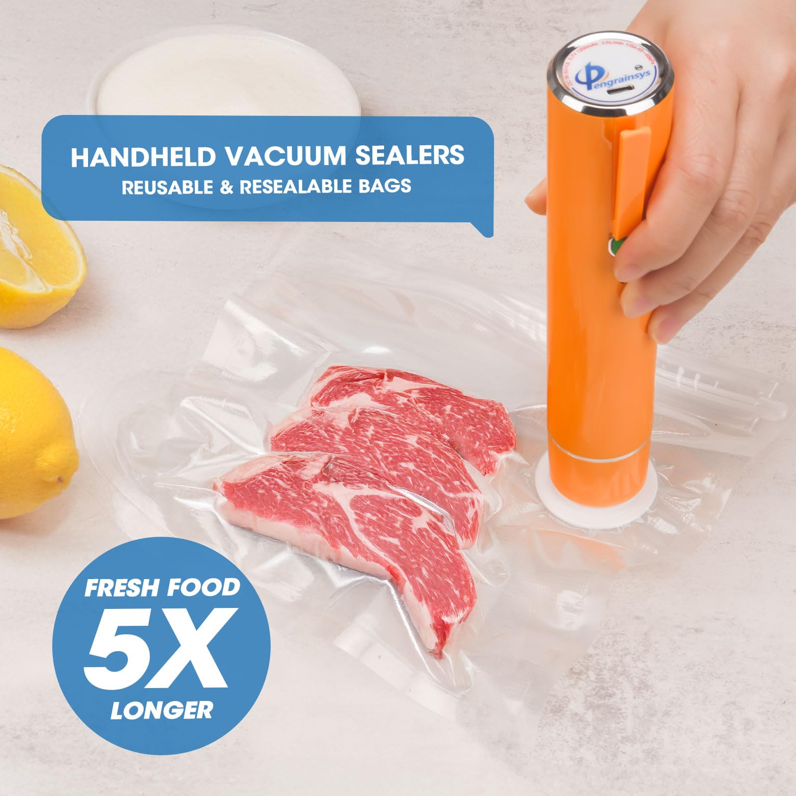 Pengrainsys small vacuum bags pack fits snacks and produce.