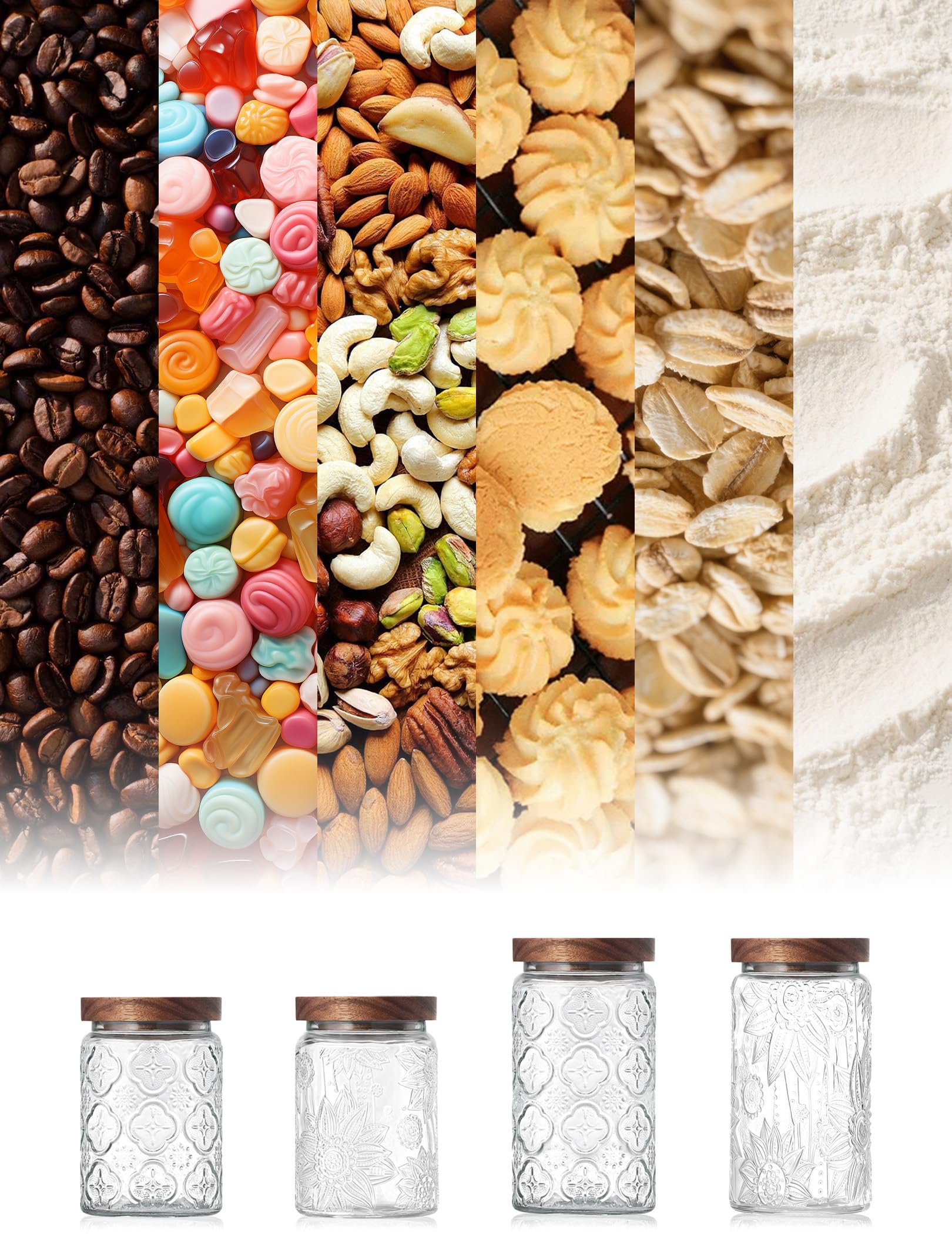 PENGSHU 24oz glass jar perfect for coffee, sugar, and snacks
