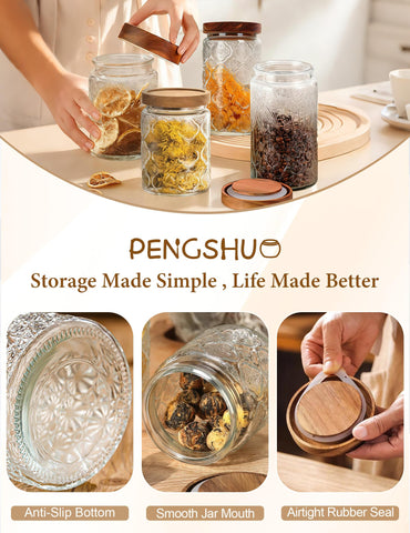 PENGSHU acacia wood lid with silicone seal illustration of airtight lid