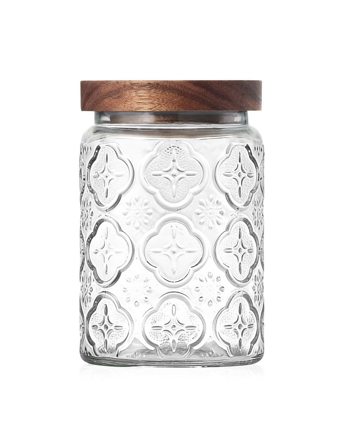 PENGSHU vintage glass jar with wood lid for Begonia, organized pantry storage
