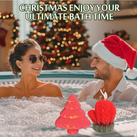 Pengtai Christmas tree bath bomb delivers a fragrant, relaxing soak.