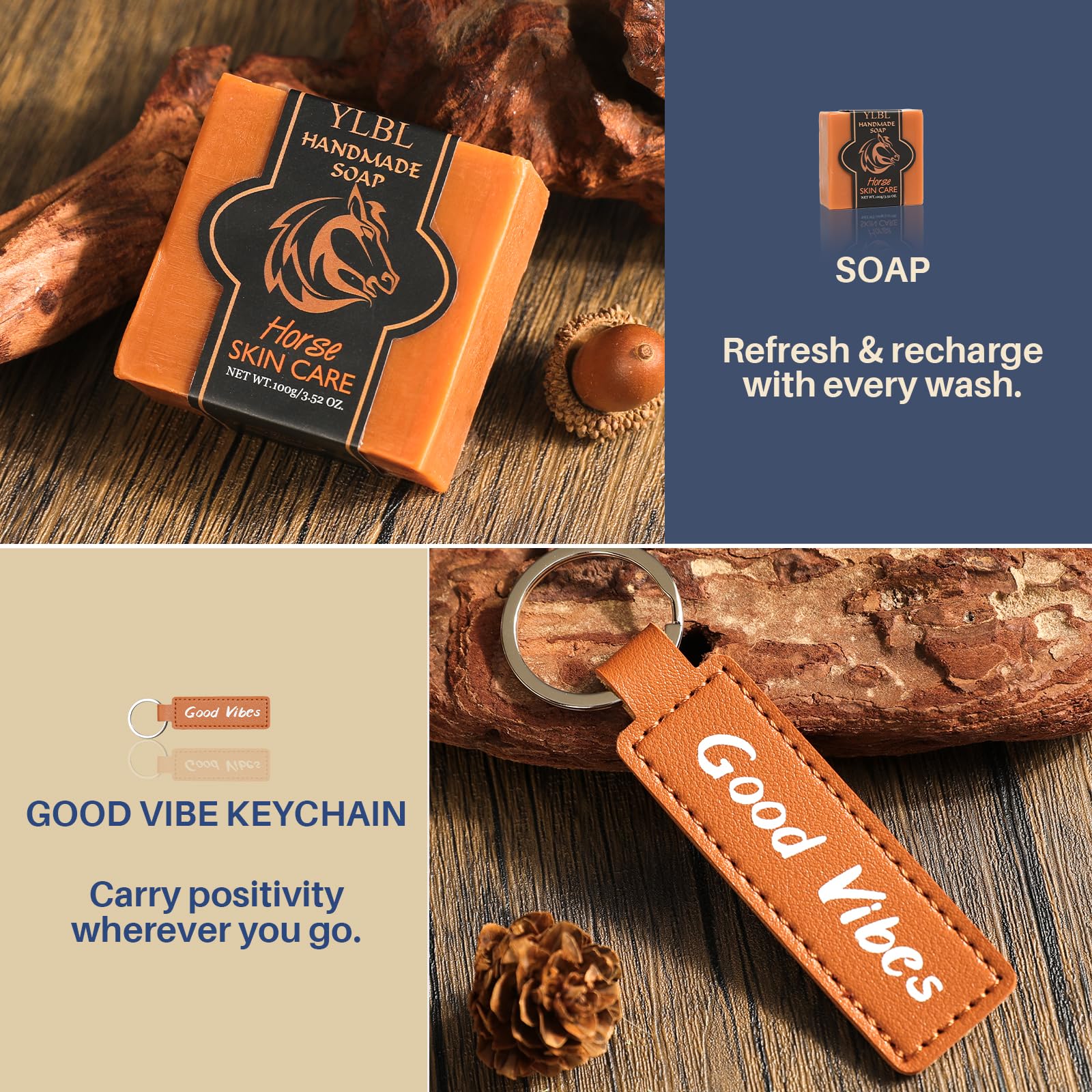Pengtai gift set handmade soap provides a refreshing lather and clean scent.