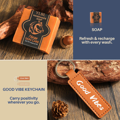 Pengtai gift set handmade soap provides a refreshing lather and clean scent.