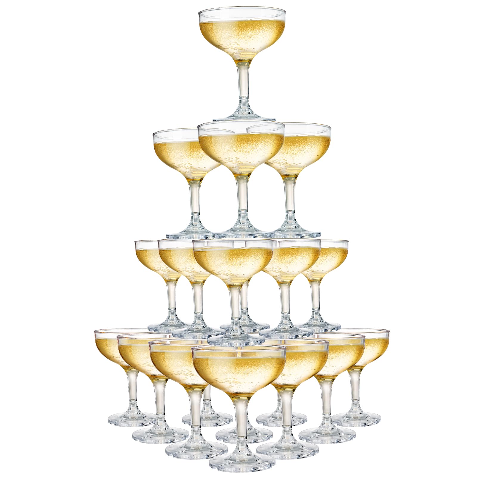 Peohud 20pc coupe glasses, 5oz each, durable for festive entertaining