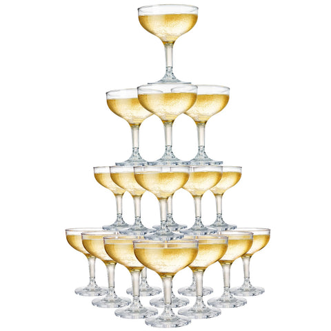 Peohud 20pc coupe glasses, 5oz each, durable for festive entertaining