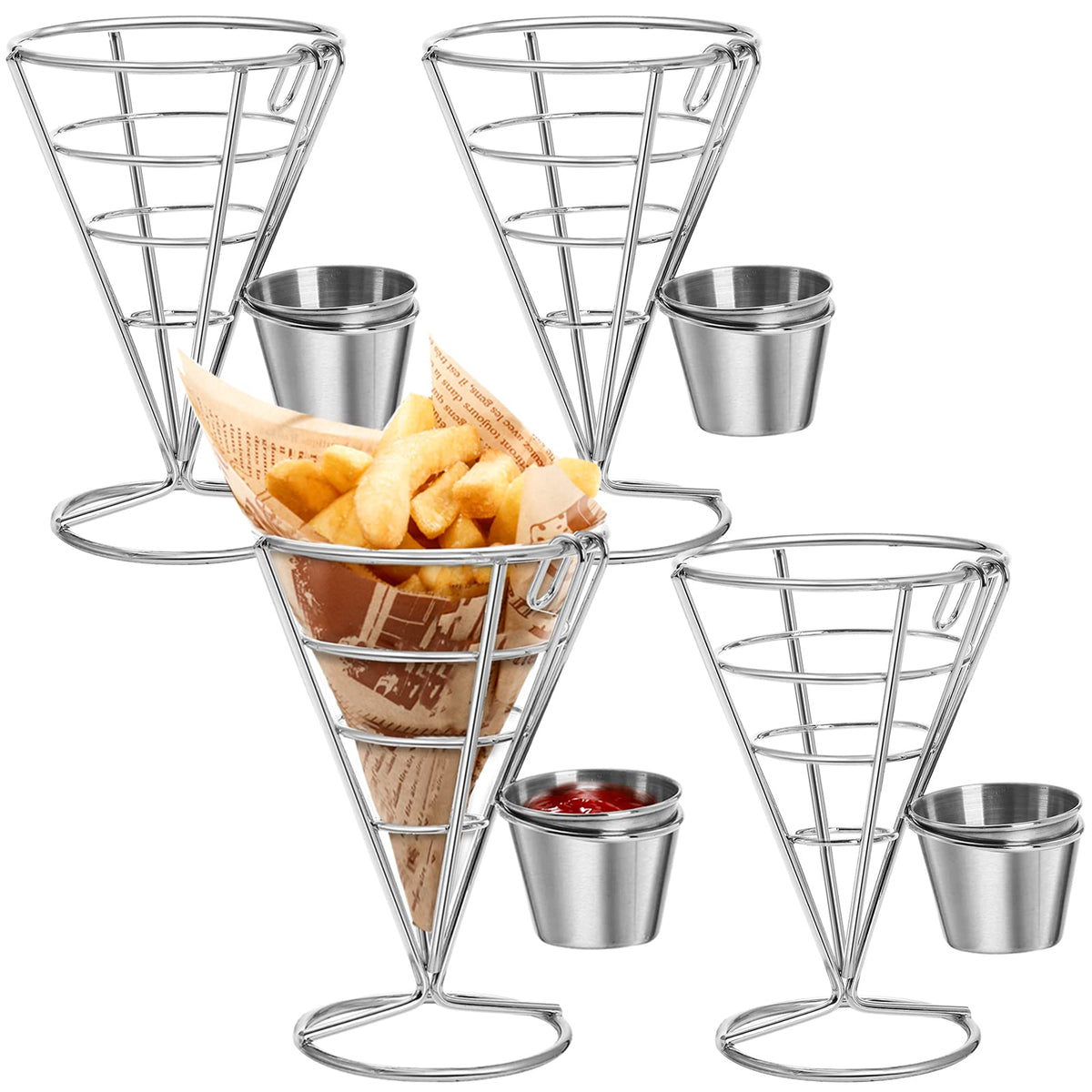 Peohud 4-pack french fries stand for organized snack service.