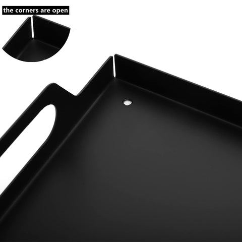 Peohud durable wrought iron tray with raised edges prevents slipping during transport.