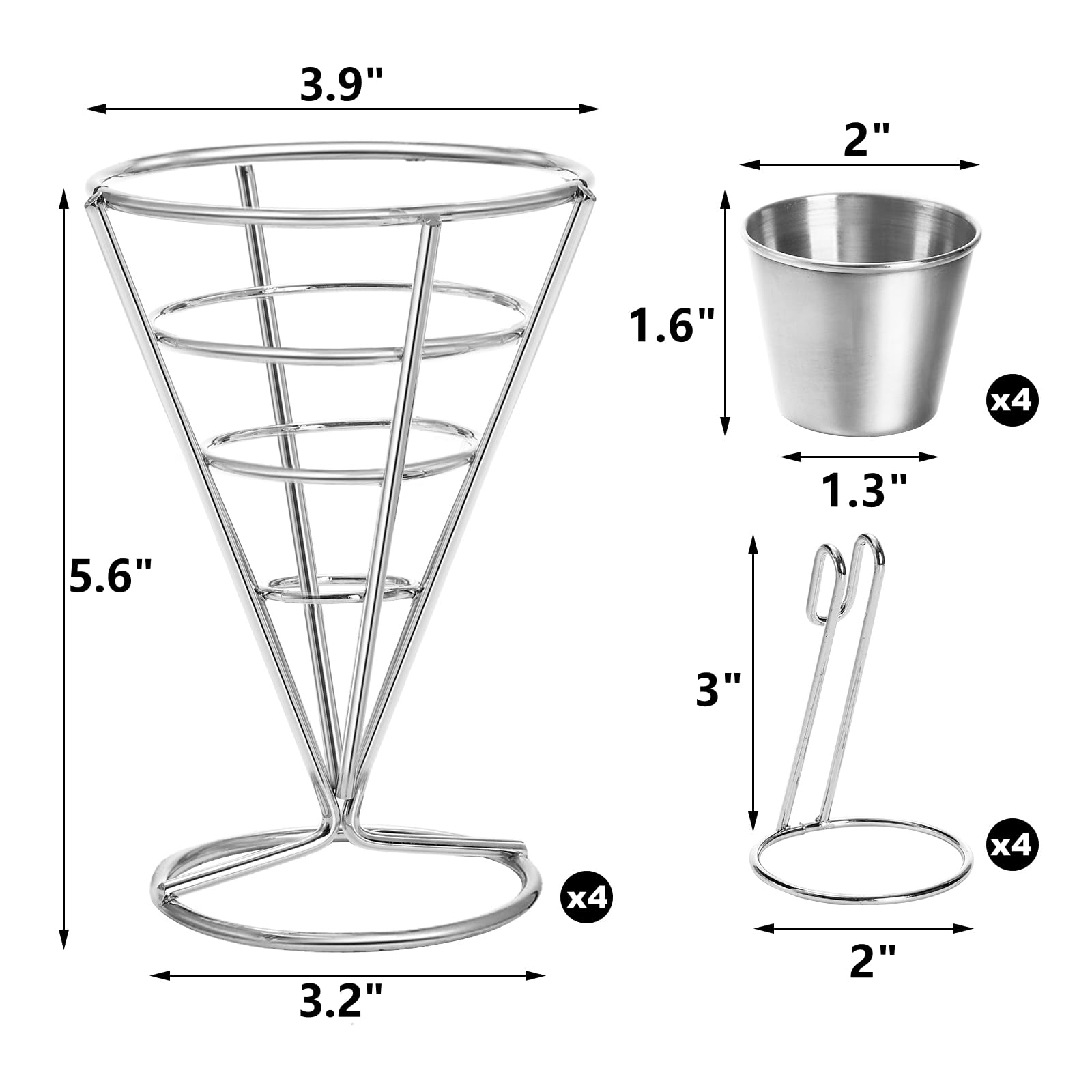 Peohud chip cone basket with sauce dipper keeps sauces handy.