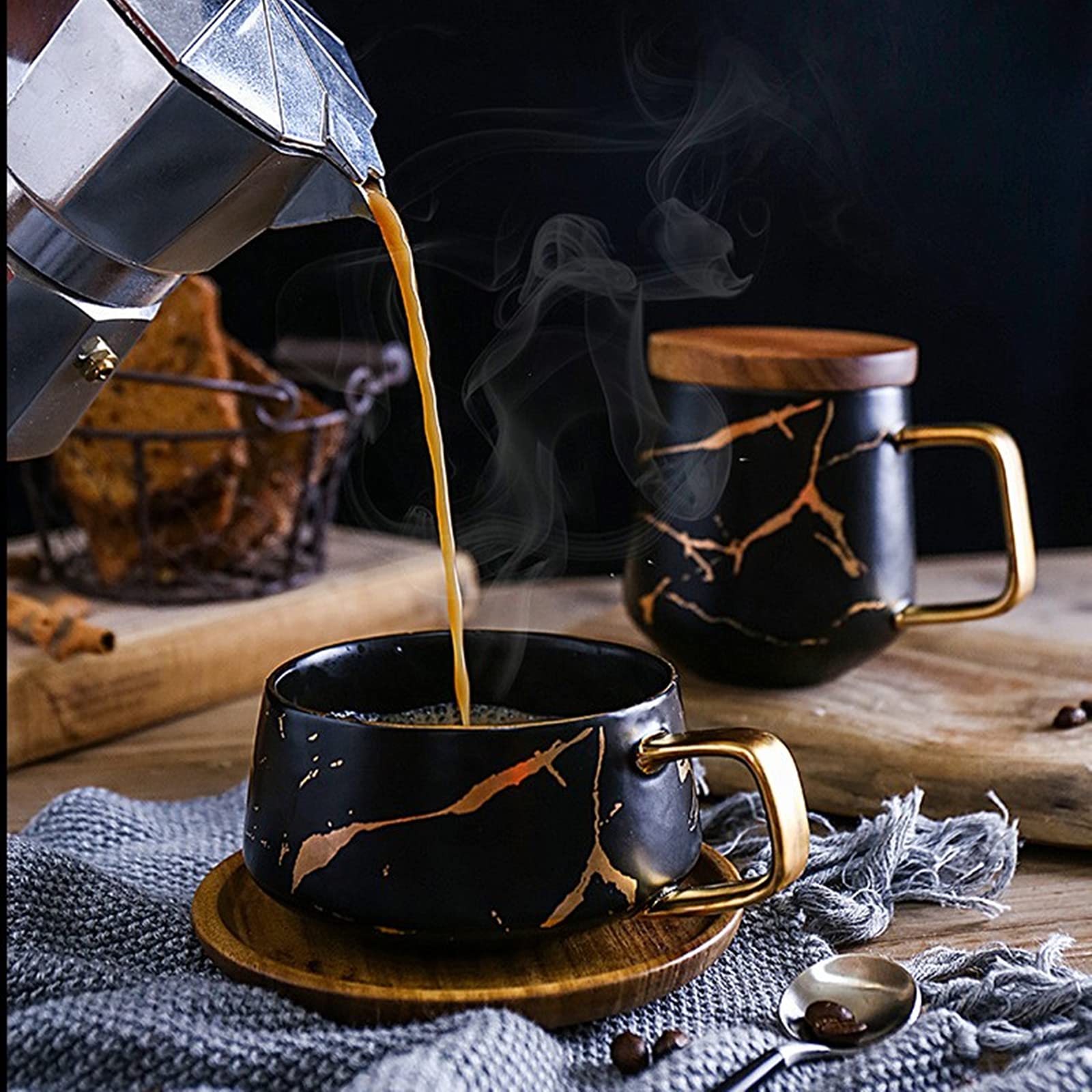 Peohud espresso cup supports latte, cappuccino, Americano with comfortable 10 oz size.