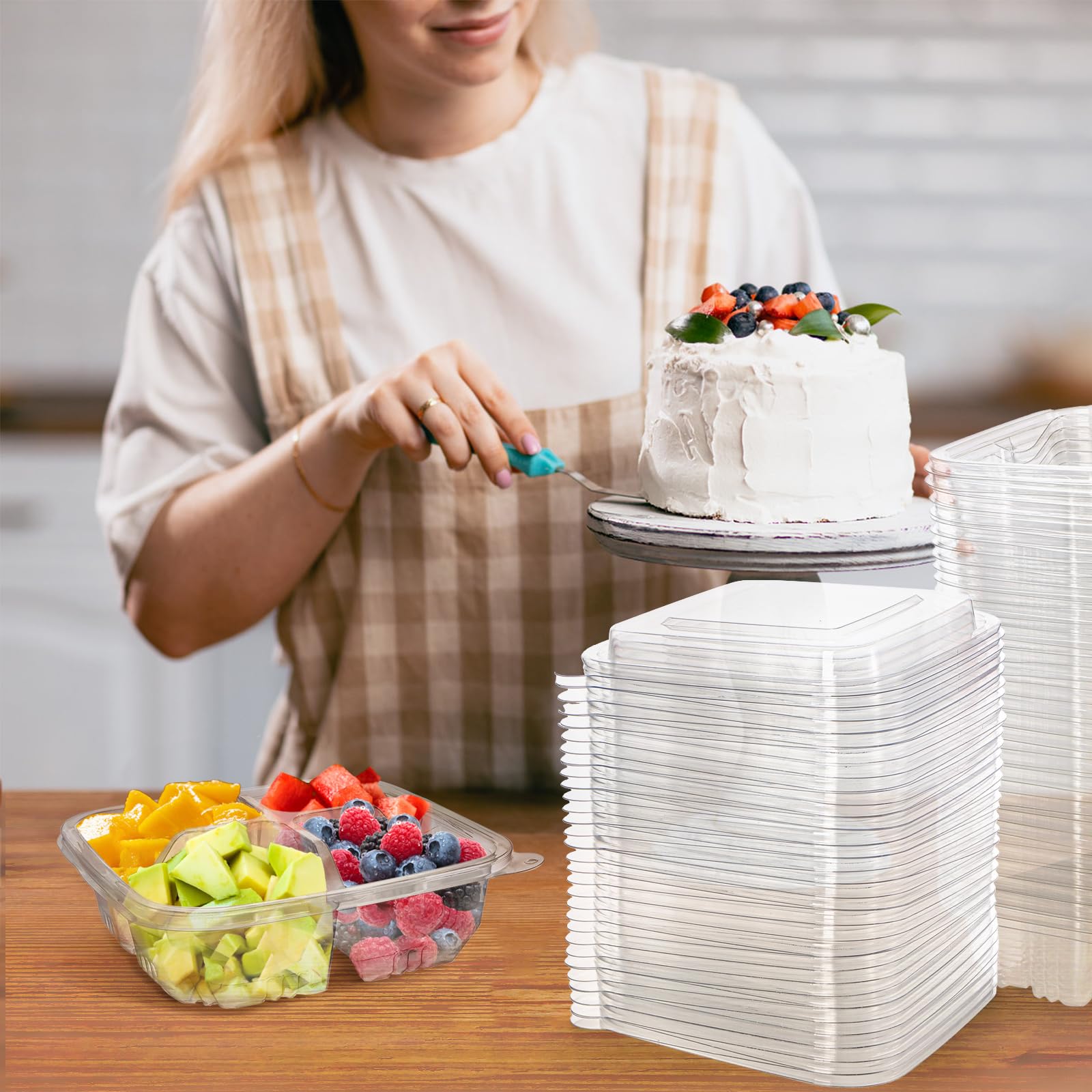 Peohud durable plastic divided box withstands daily stacking and reuse.
