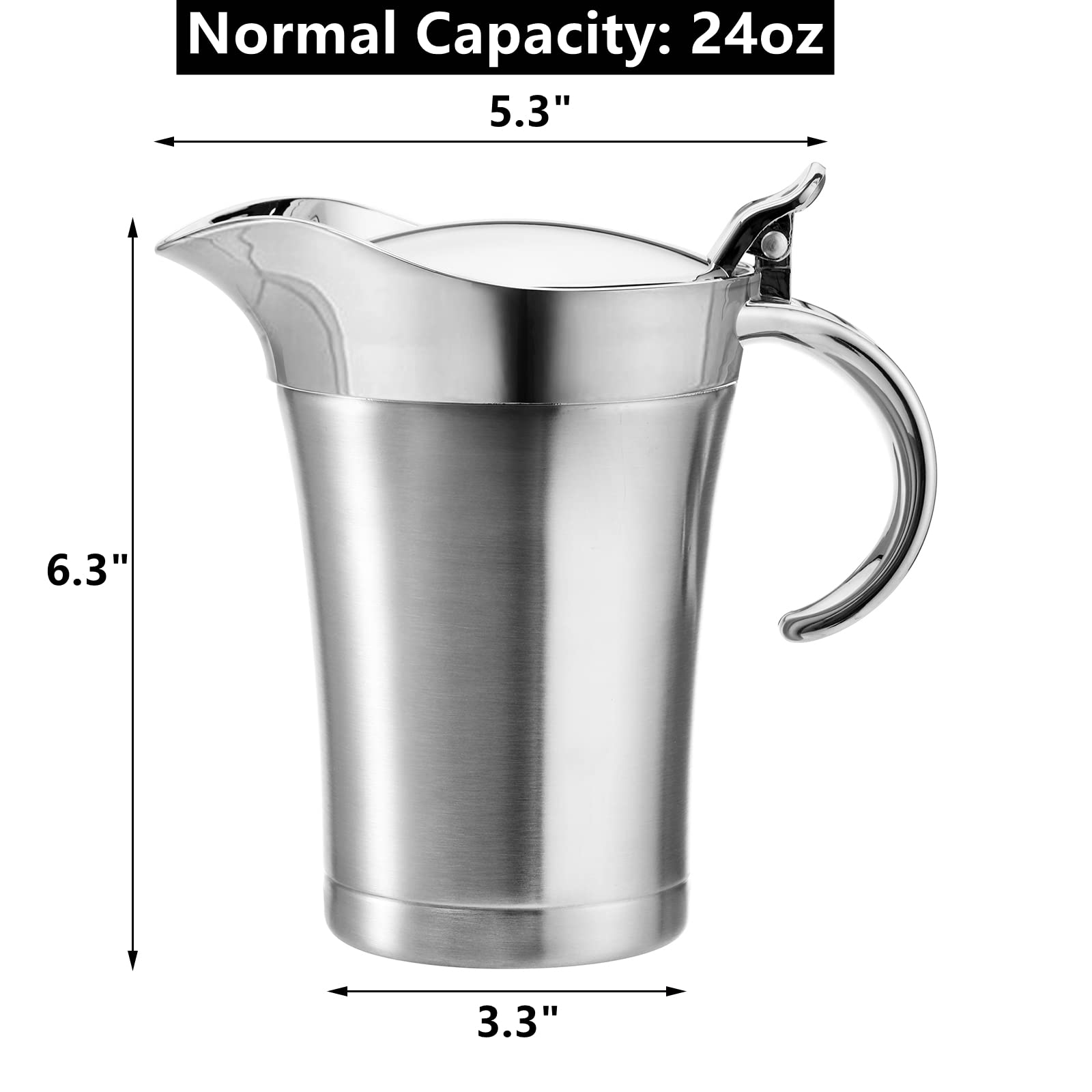 Peohud gravy boat wide spout for smooth, spill-free pouring
