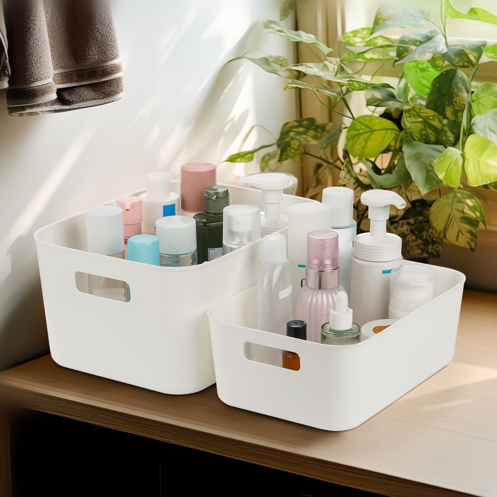 Peohud kitchen shelf bin offers clear-view storage for spices and gadgets.