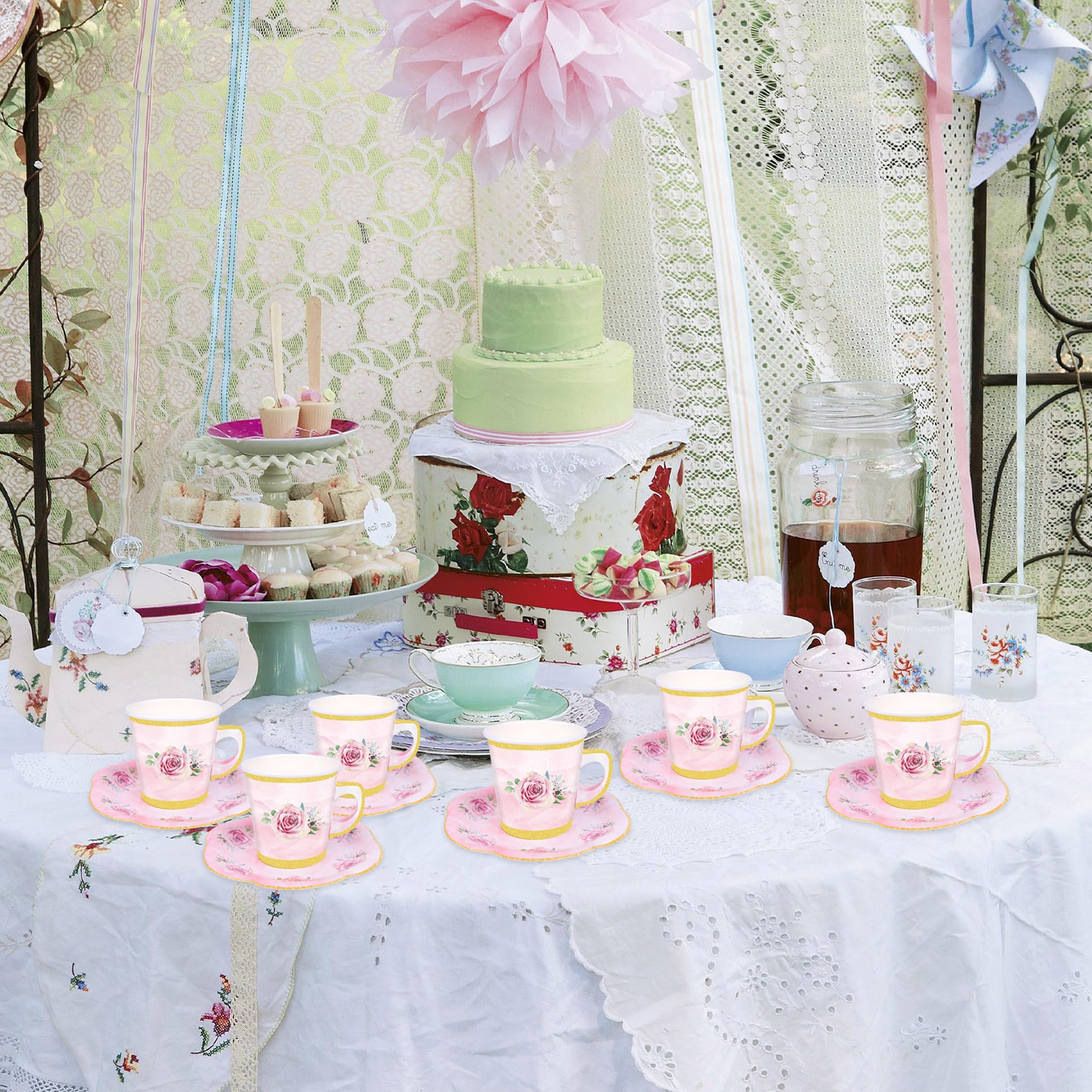 Peony Man 25-cup and 25-plate kit for party serving.