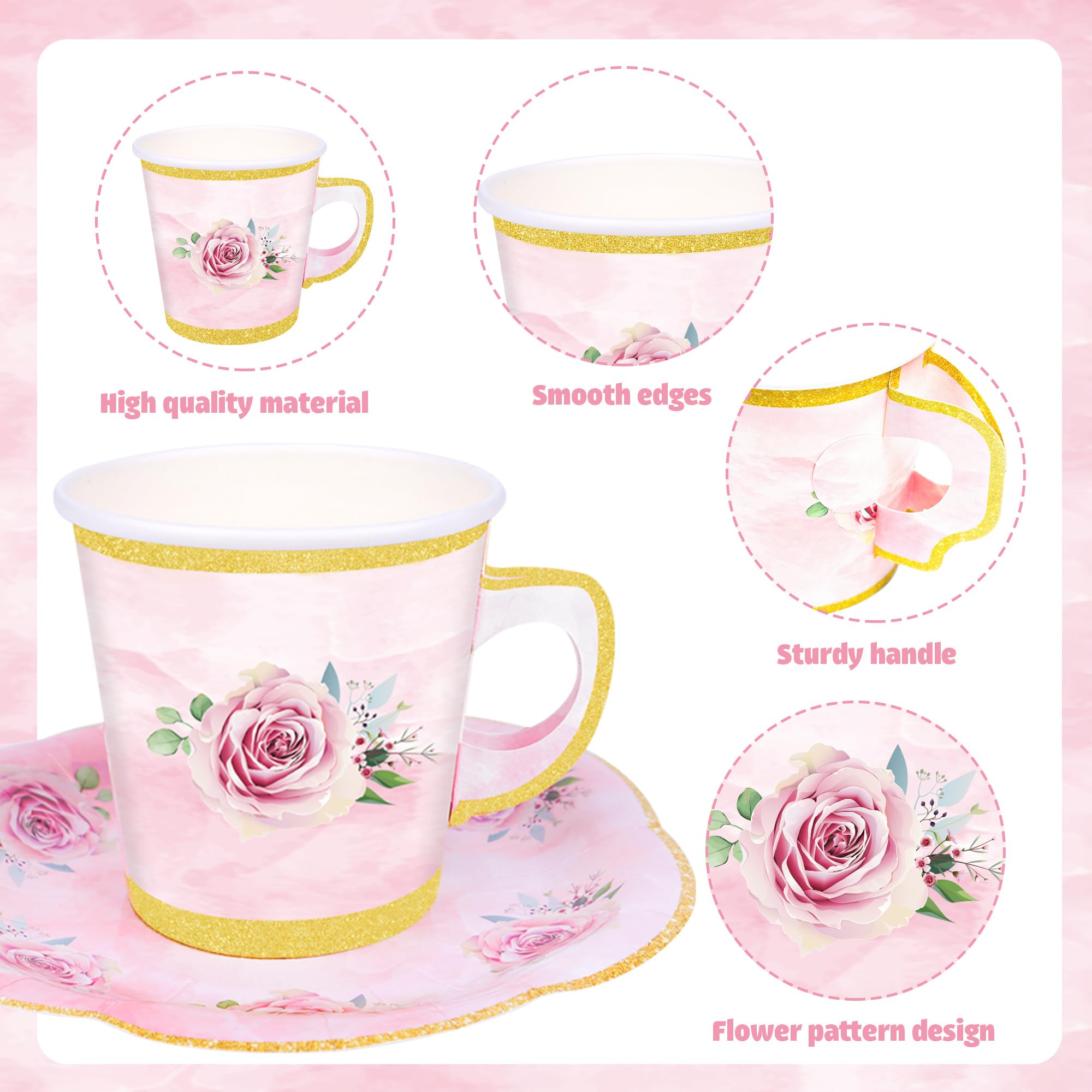 Peony Man tea cups with handles, ideal for hot and cold drinks.