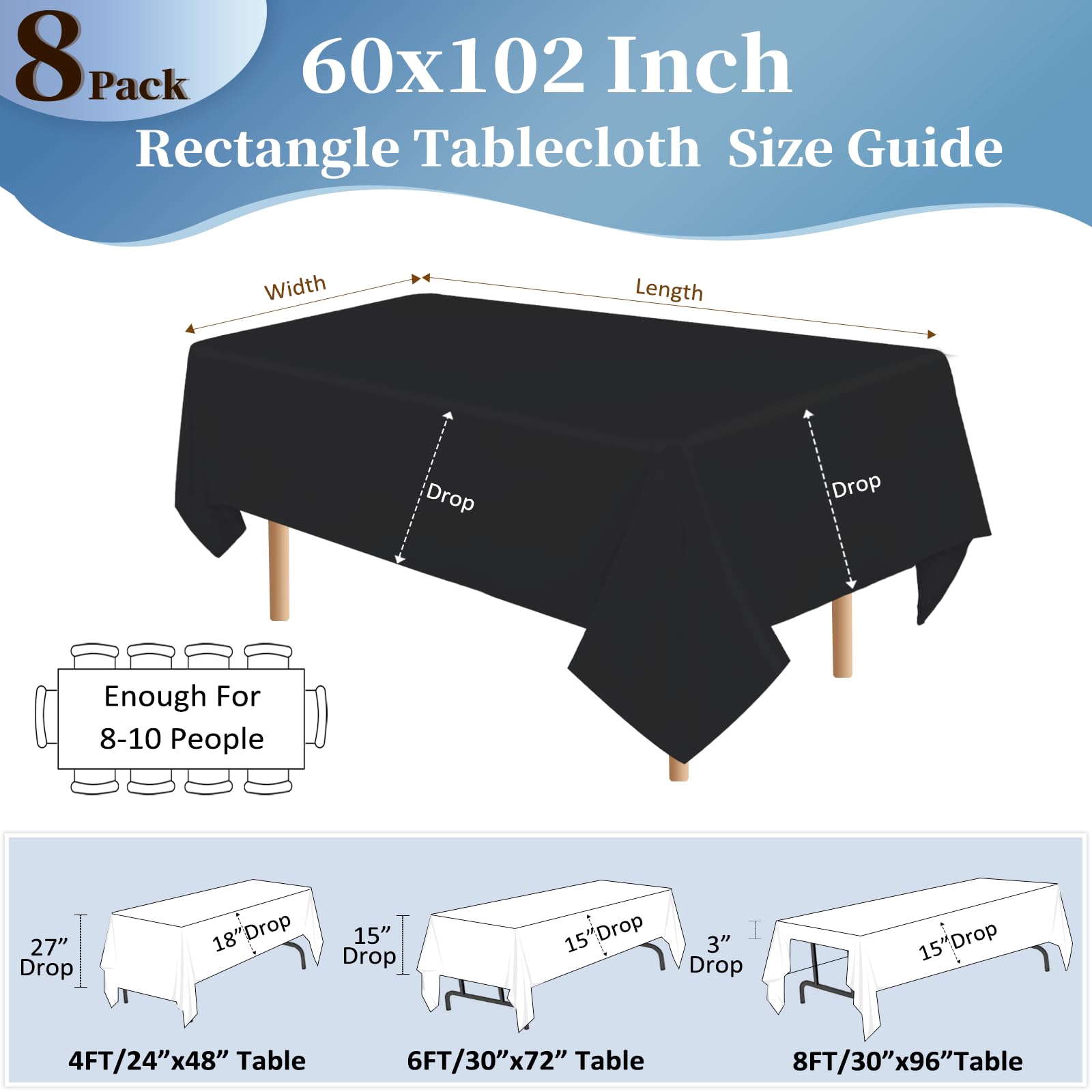 pepmily black tablecloth close-up stitching shows durable hem for long-lasting use.