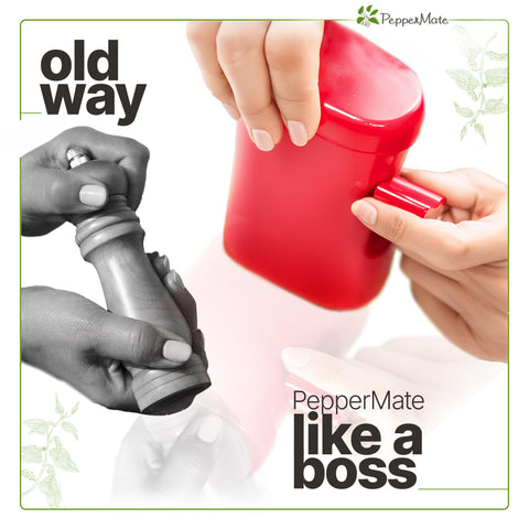 PepperMate ceramic non-corrosive grinder preserves flavors.