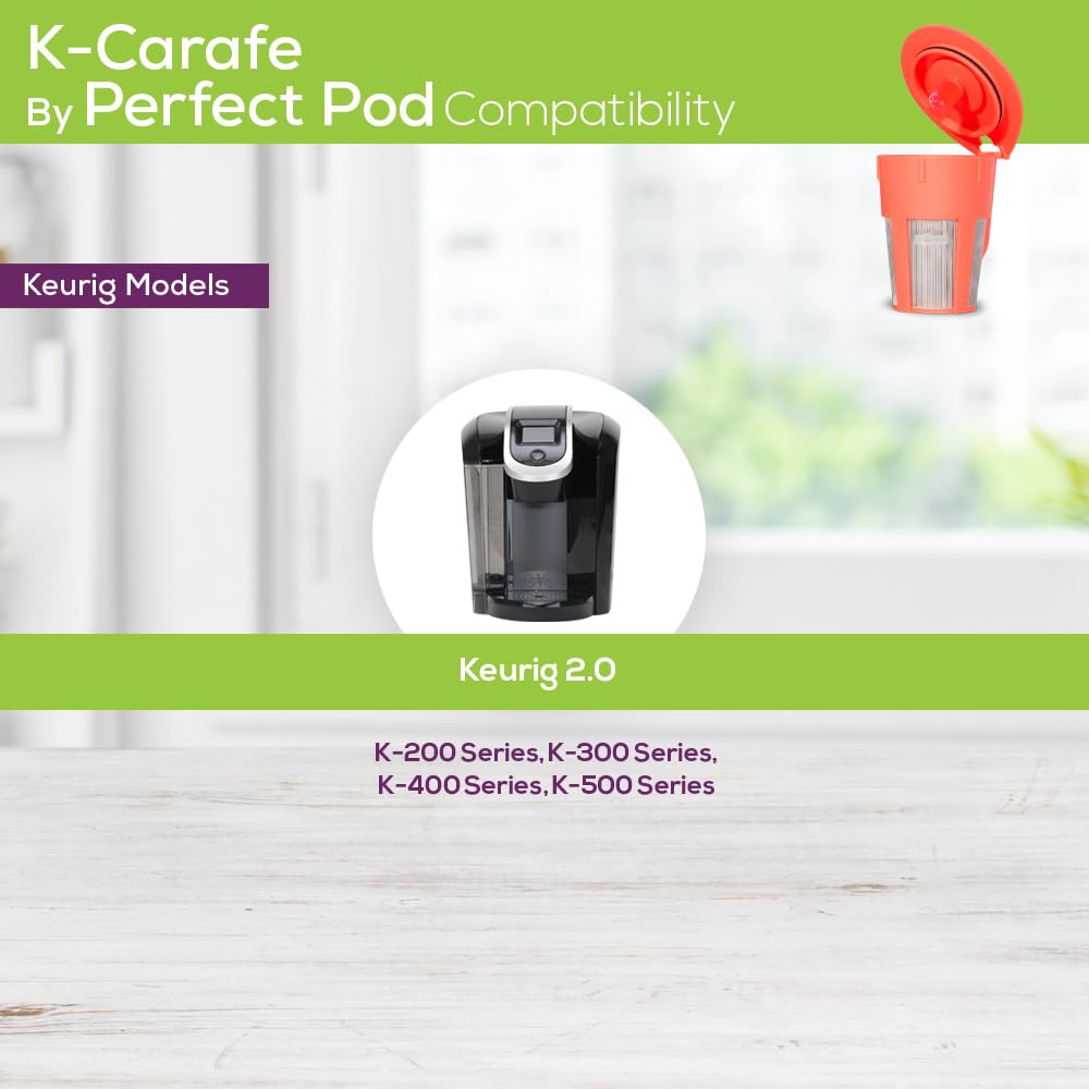 PERFECT POD 1-Stream reusable K carafe pod shows carafe assembly use.