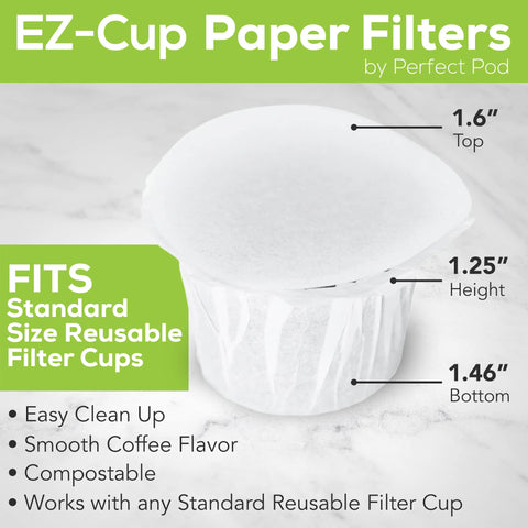 Close-up of Perfect Pod EZ-Cup 2.0 filter showing oil and sediment removal.
