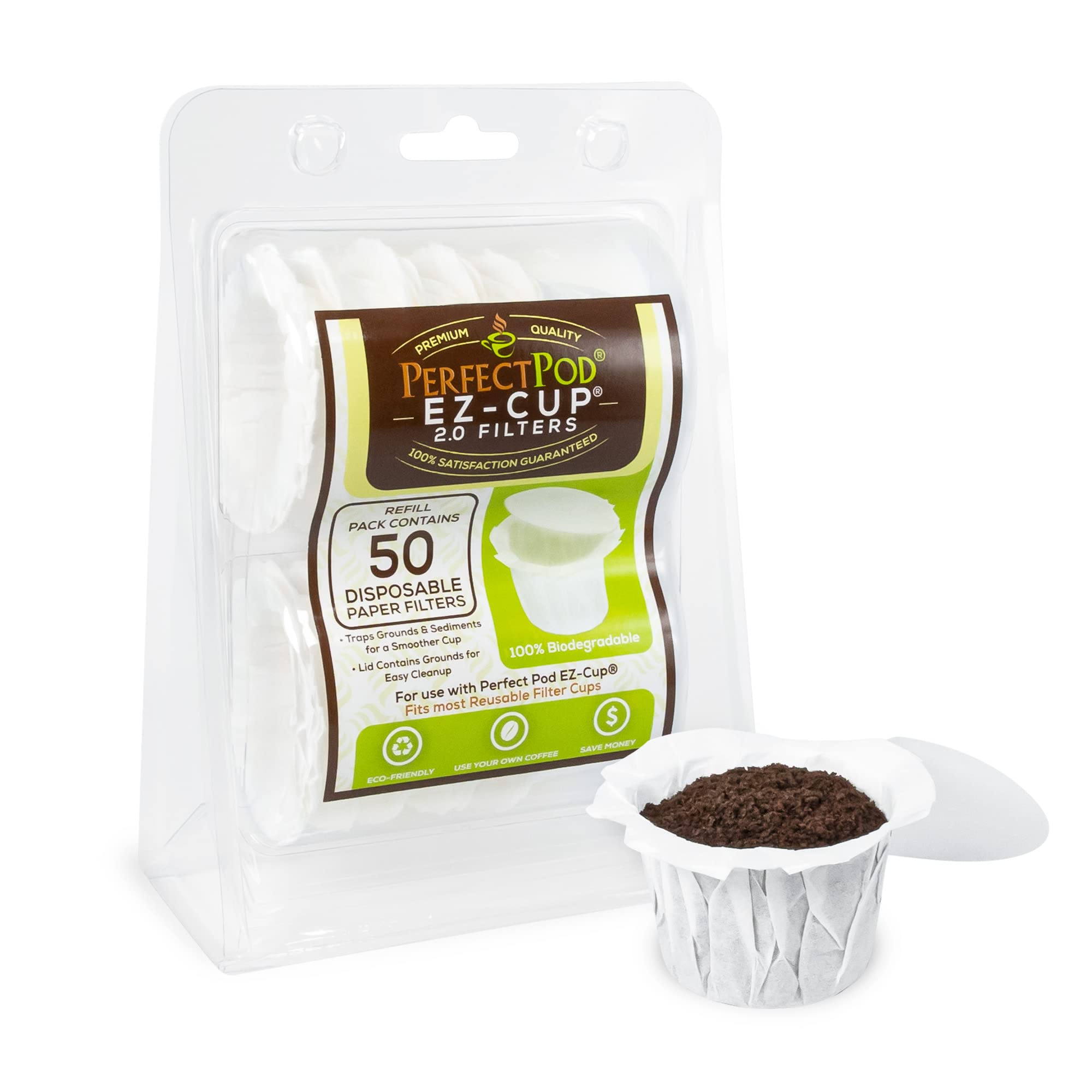 EZ-Cup 2.0 filter in action in a single-serve brewer.