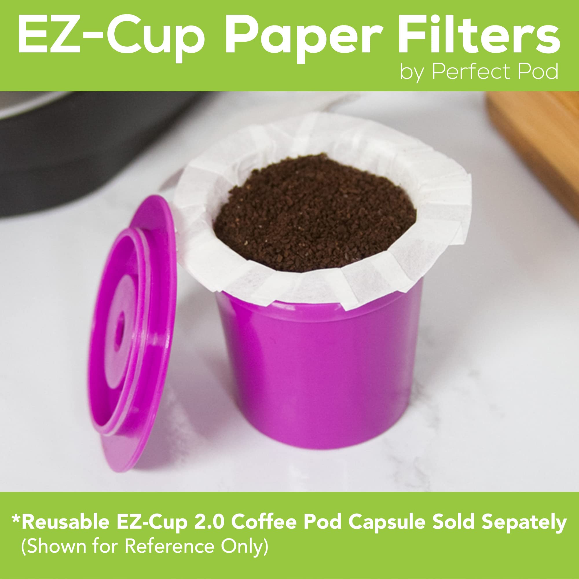 Perfect Pod EZ-Cup paper filter in use, shaping the brew flow.