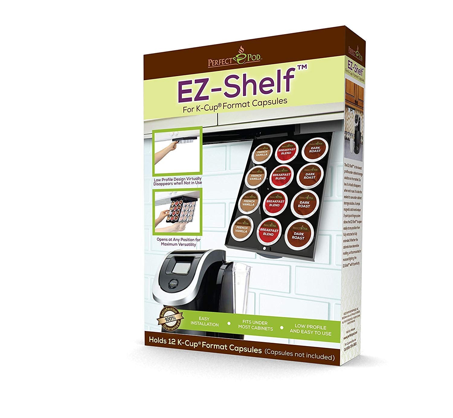 PERFECT POD K-Cup drawer under cabinet demonstrates space-saving access