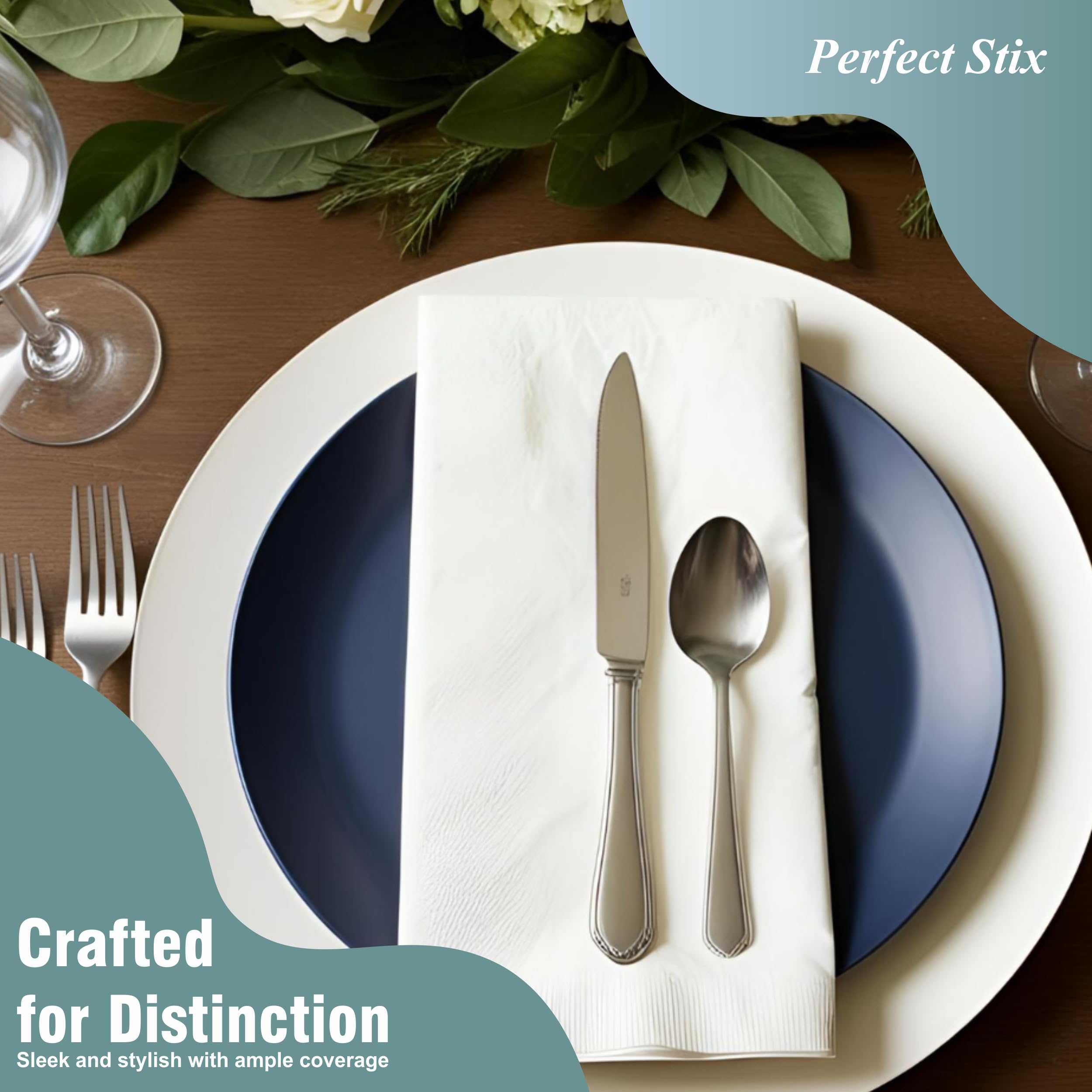 Perfect Stix Bell Marque 2-ply napkins deliver extra strength during meals