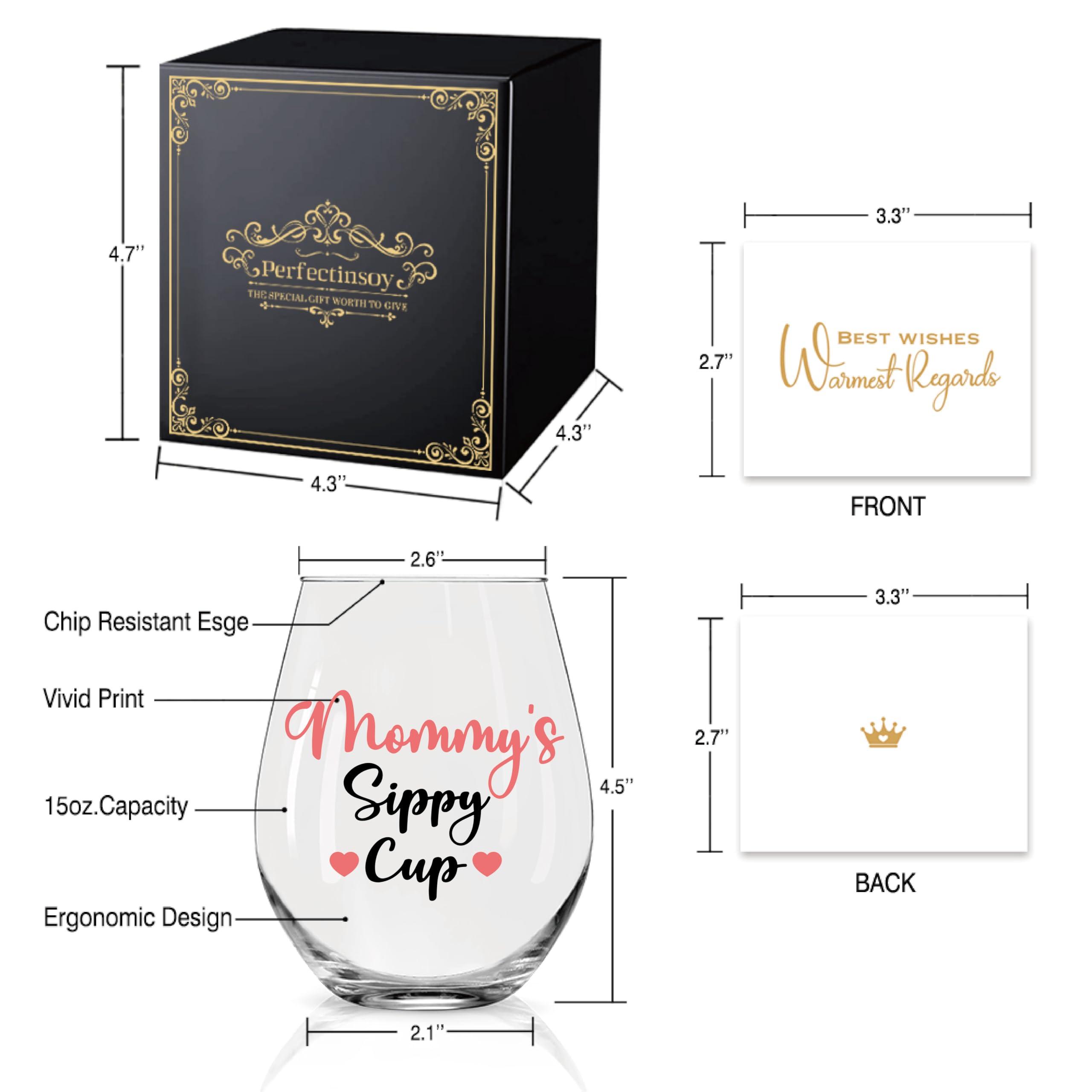 Perfectinsoy Funny Wine Glass for celebrations with a playful mom-friendly touch.