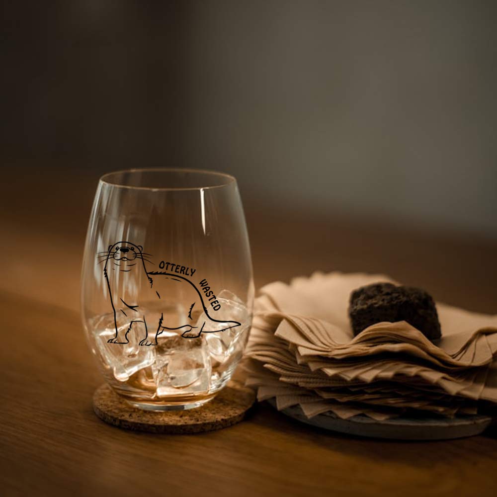 Perfectinsoy Otterly Wasted stemless glass ready for wine, cocktails, or water
