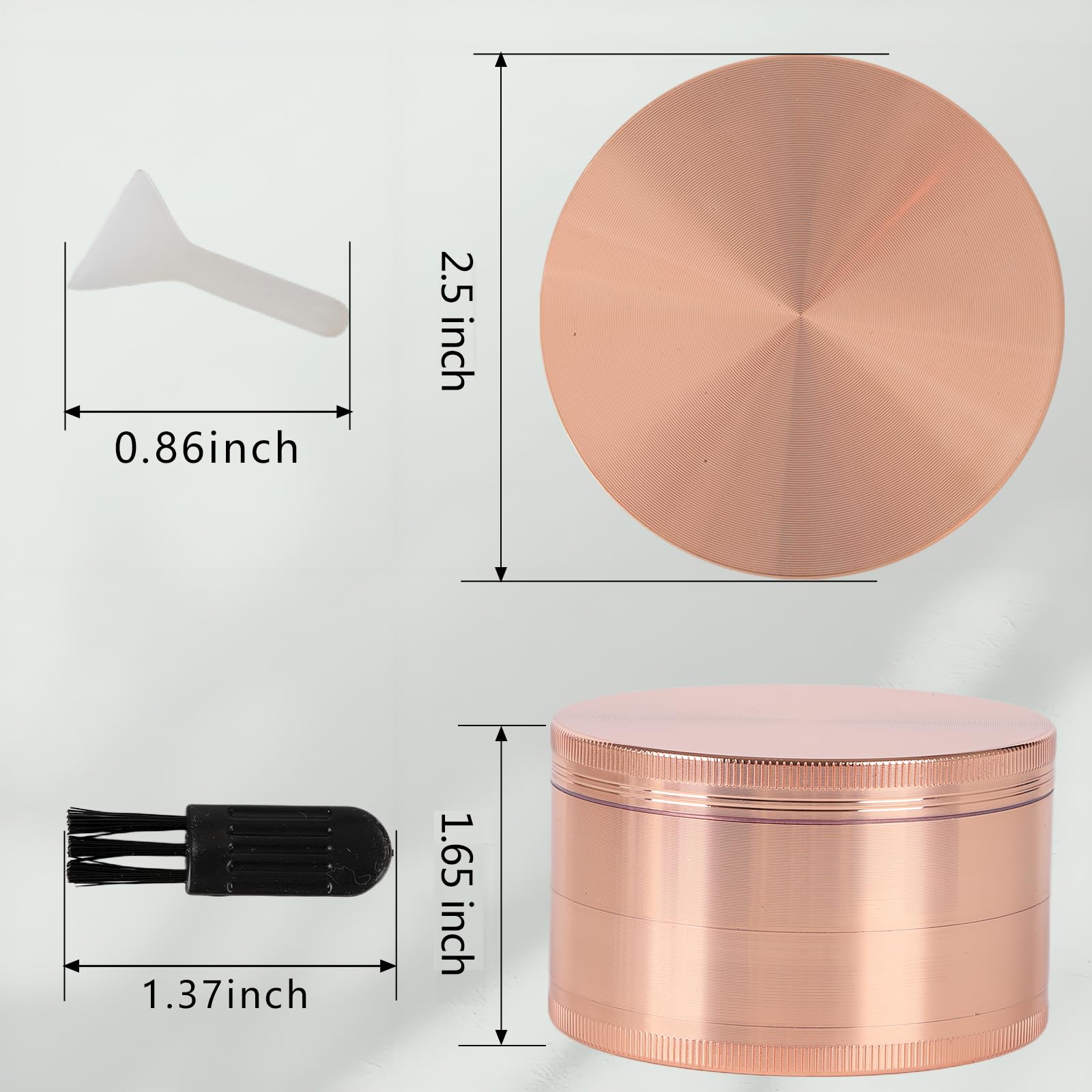 Perfekitsup Spice Grinder Rose Gold with diamond-shaped teeth for consistent grind.