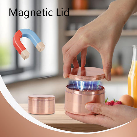 Perfekitsup Spice Grinder Rose Gold twist action enables smooth grinding.