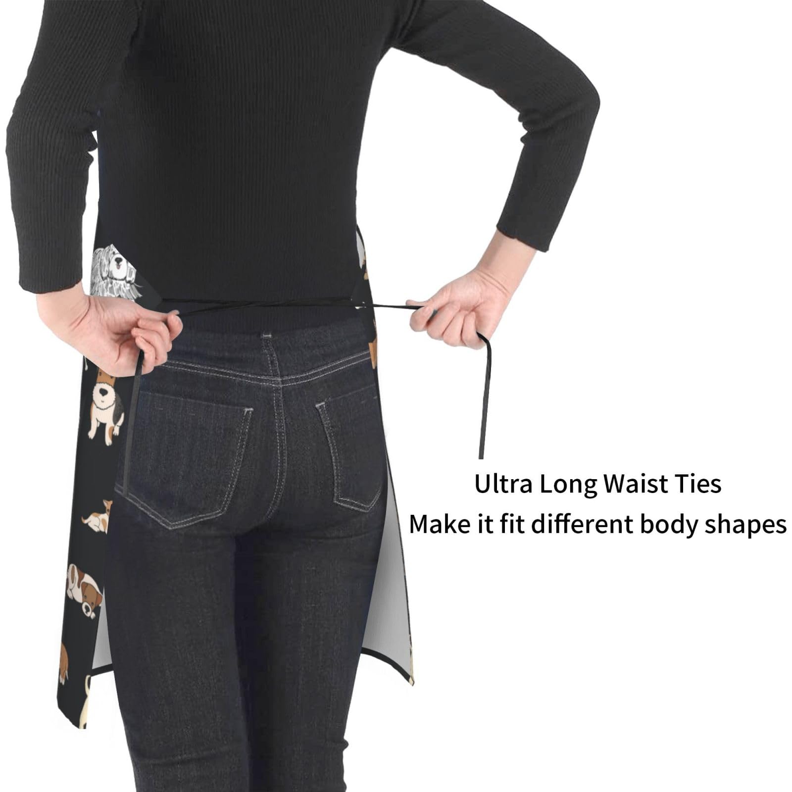 Perinsto adjustable-neck apron with back ties for versatile, comfortable fit