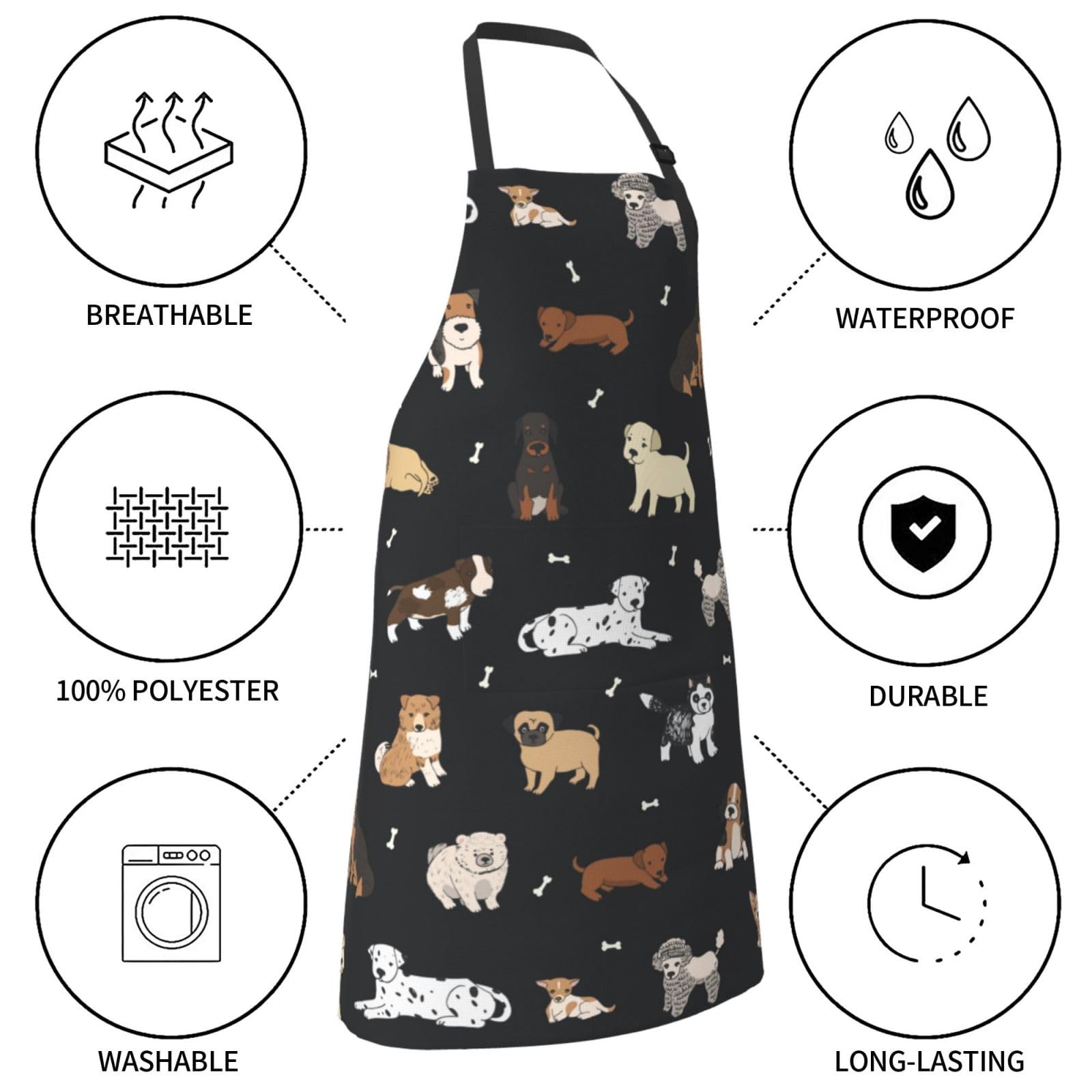 Perinsto multi-purpose apron ideal for kitchen, grooming, gardening, and crafts