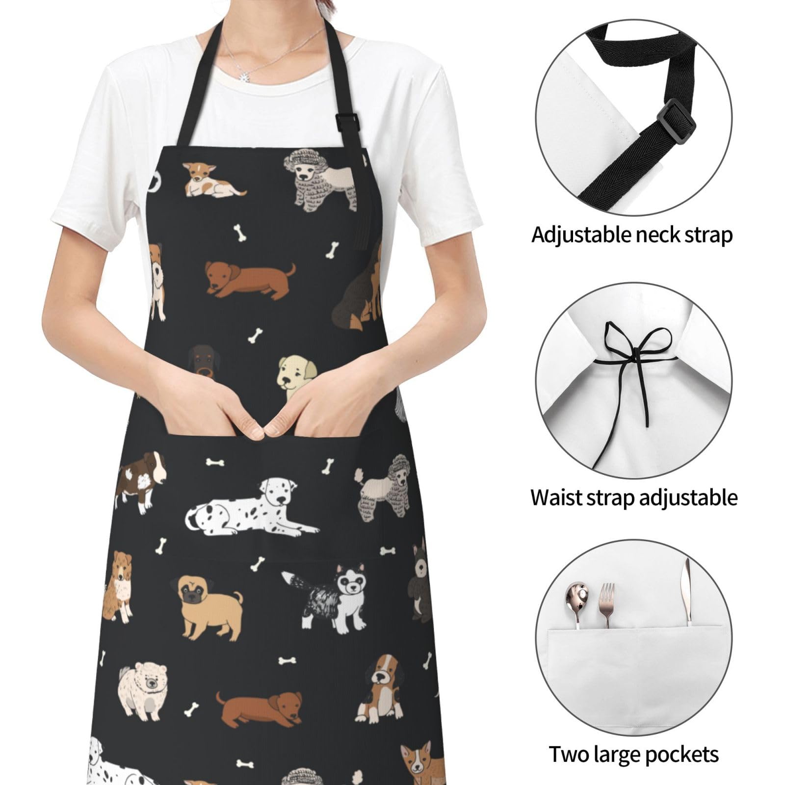 Perinsto Puppy Dog Pets Waterproof Apron with two large front pockets for tools