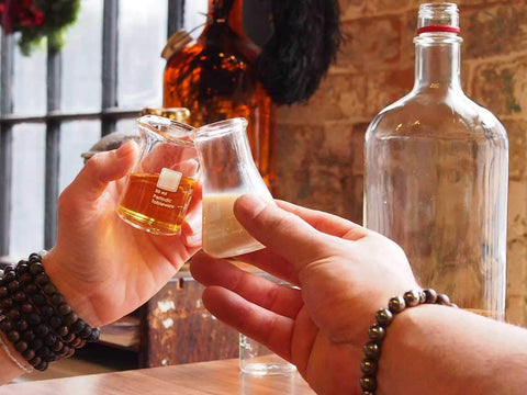 Periodic Tableware Erlenmeyer flasks set features a stylish science gift for teachers.