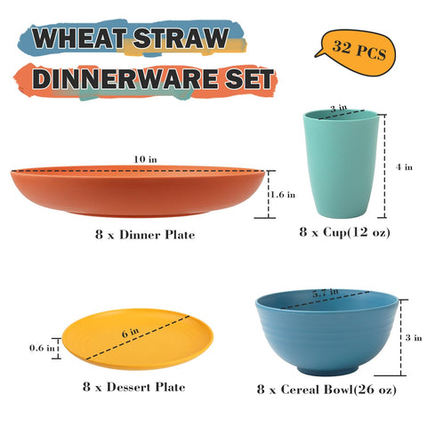 Perlapoc wheat straw dessert plate 6-inch adds color to desserts