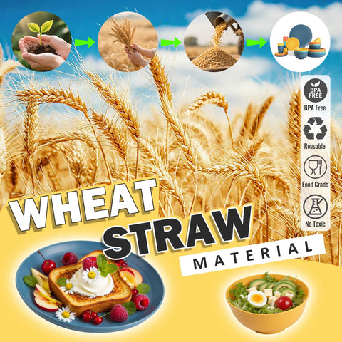 Perlapoc wheat straw set table multicolor for casual dining and entertaining