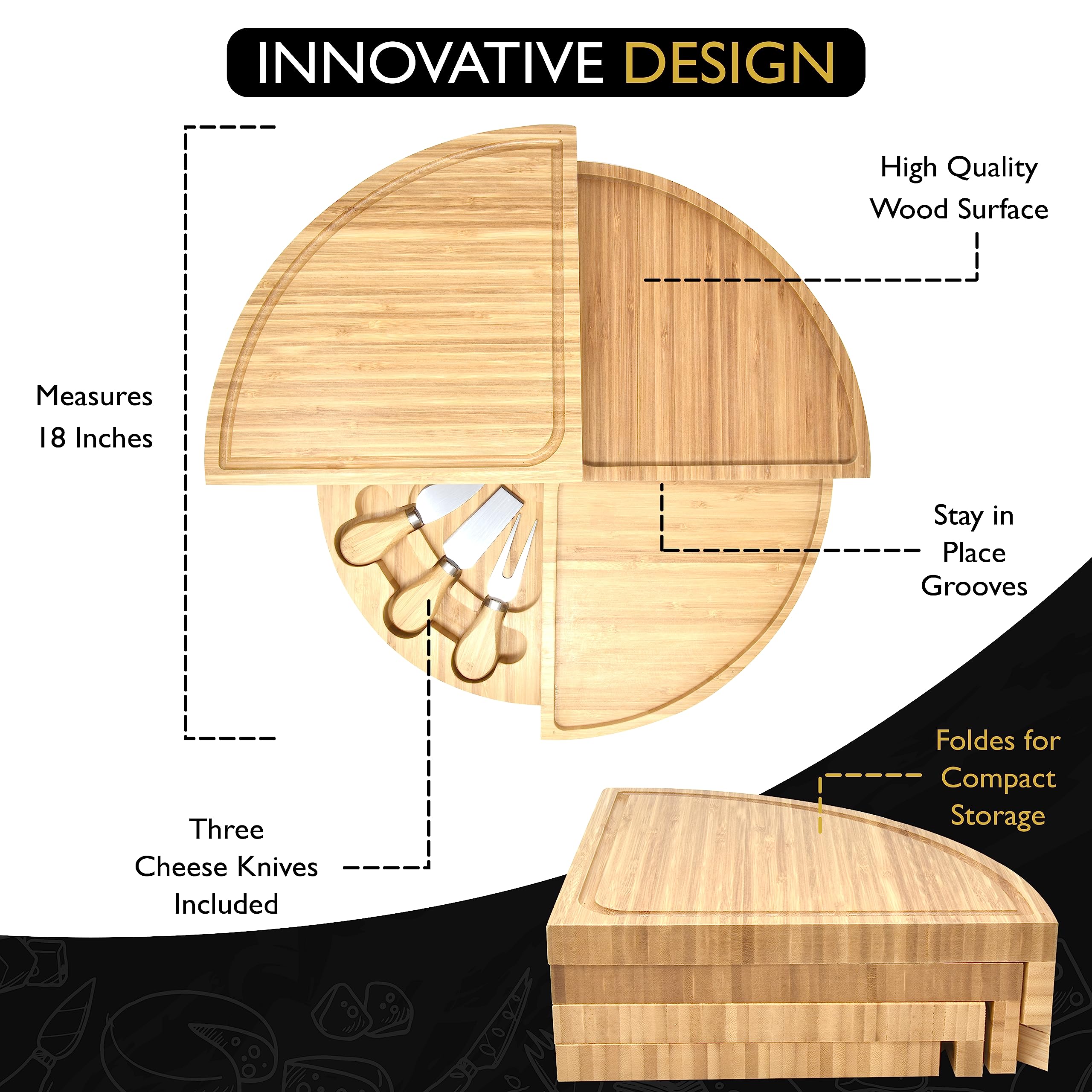 Compact folding design from PERLLI makes storage simple after entertaining.