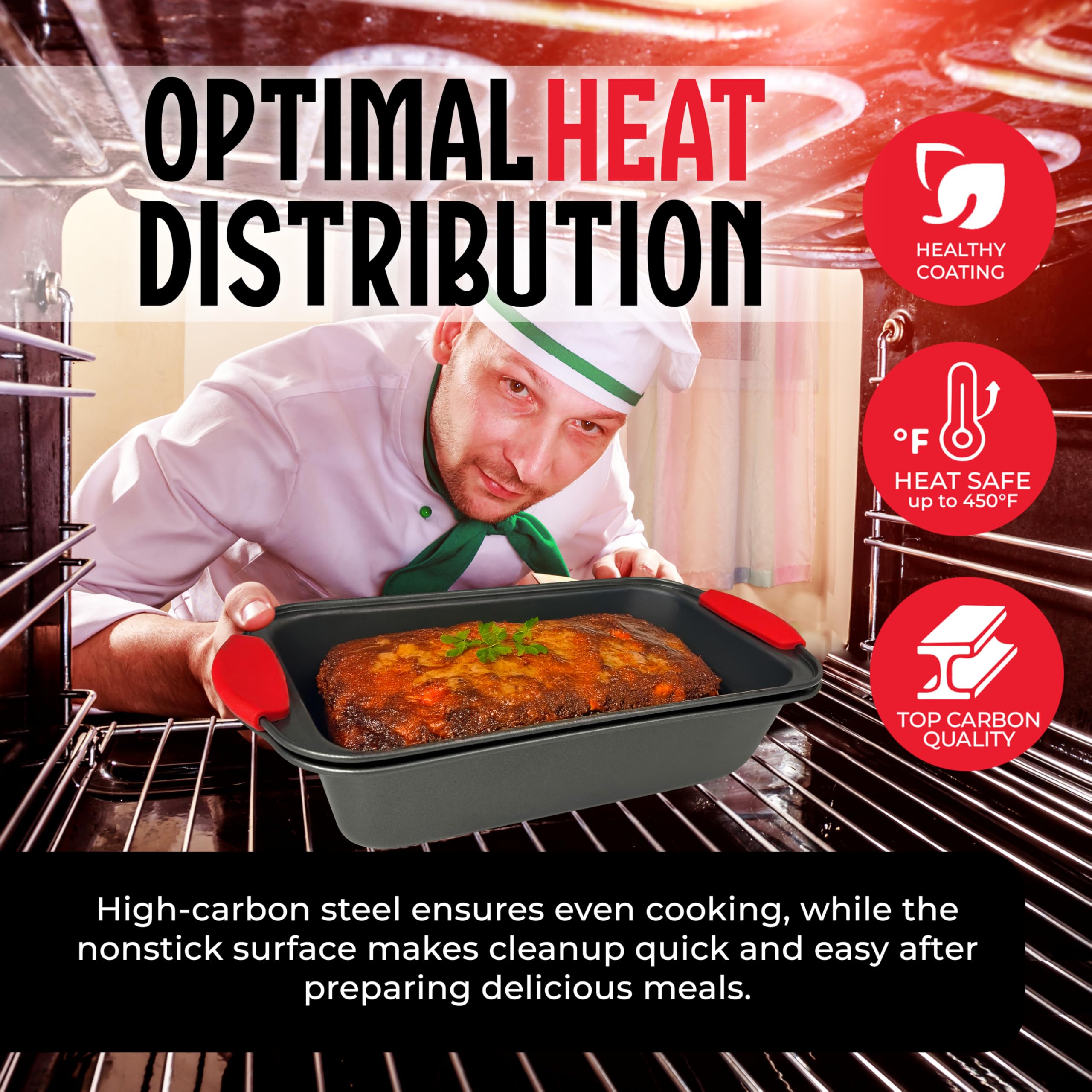 PERLLI pan suitable for bread, cake, and roasts in the oven for versatile use.