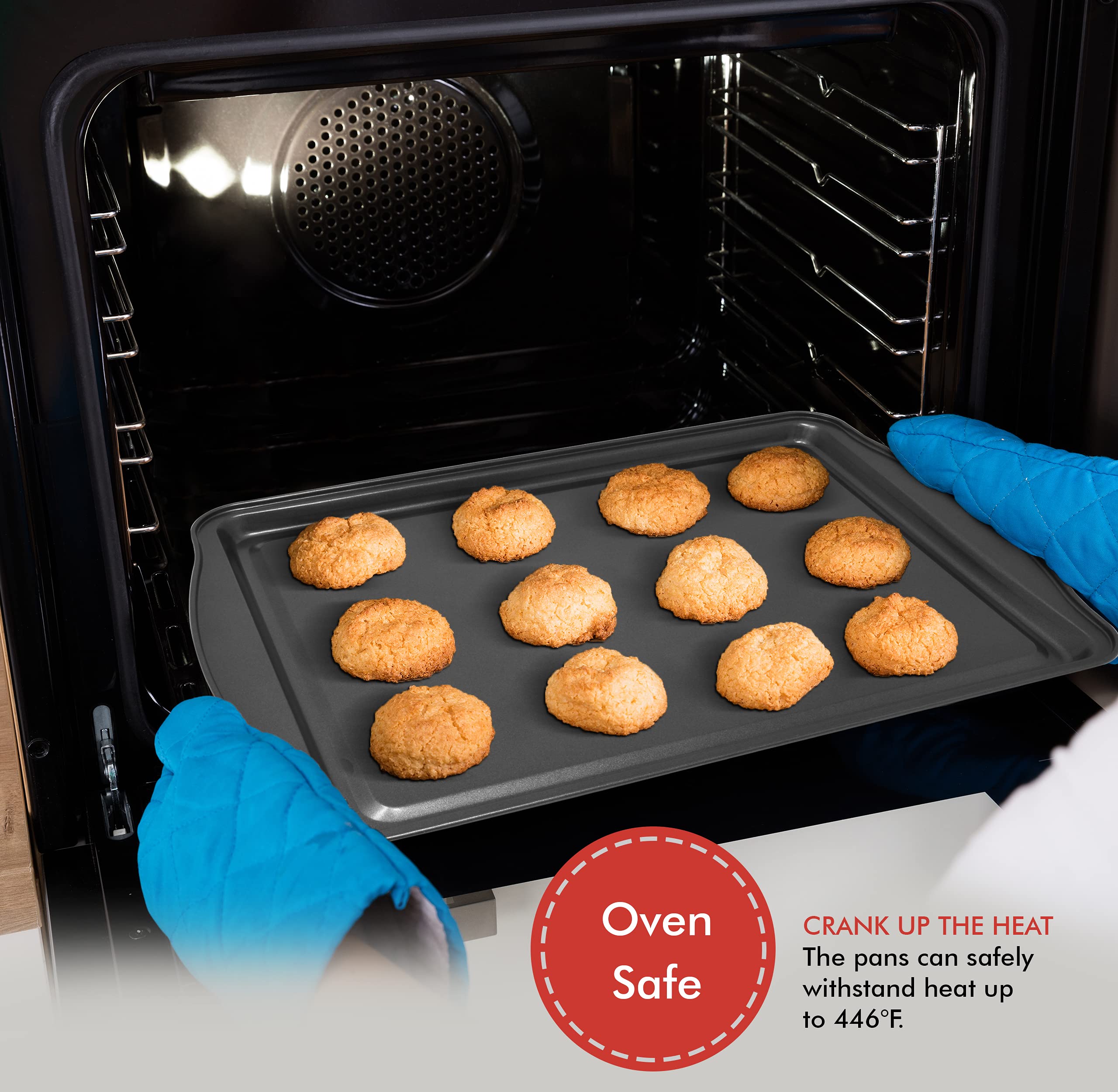 PERLLI stackable cookie sheets save space when stored