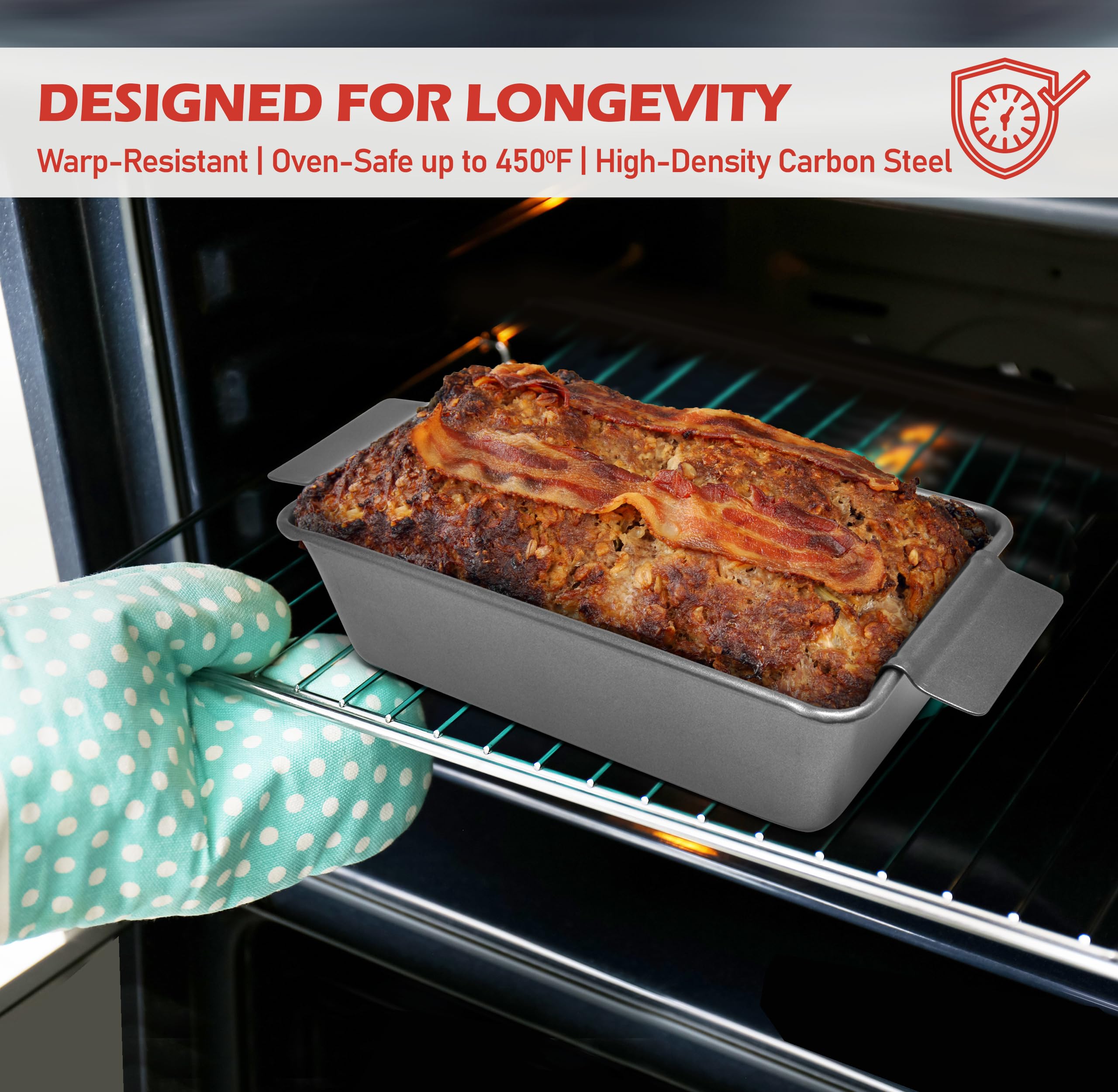 PERLLI drip-tray insert drains grease for a leaner, tastier bake.