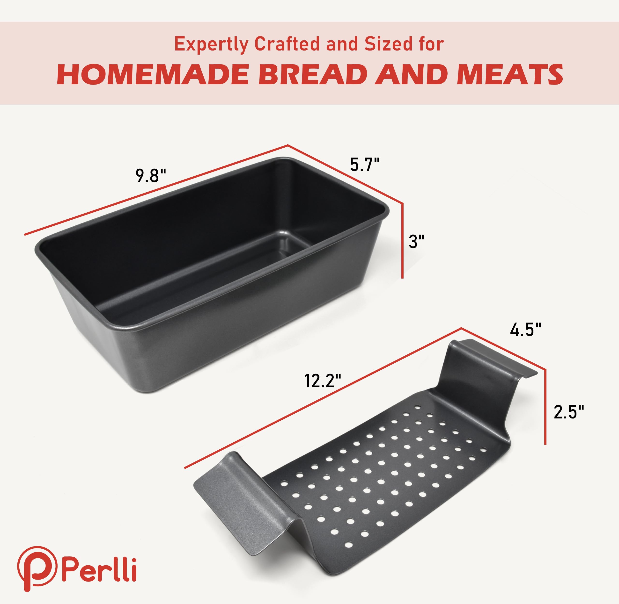 PERLLI ergonomic-handles-design provides a comfortable grip when lifting hot loaves.