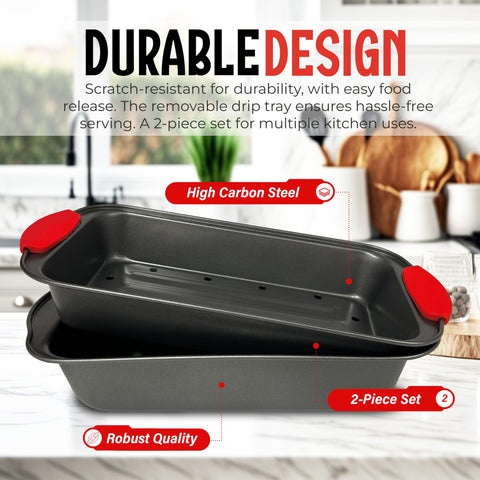 PERLLI nonstick coating on the pan enables easy release and quick cleaning.