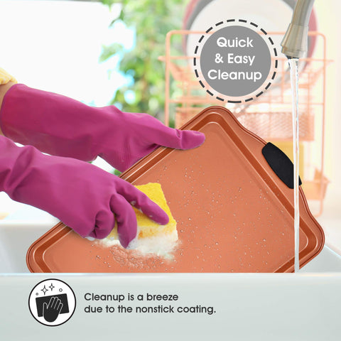 PERLLI bakeware features heatproof silicone grips for safe handling.